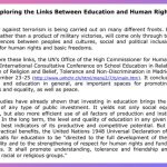 Exploring the links between Education and Human Rights
