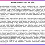 Bolivia: Between Chaos and Hope