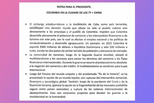 Notas para el presidente. Colombia en la cumbre de los 77 + China. Por Jorge Pulecio