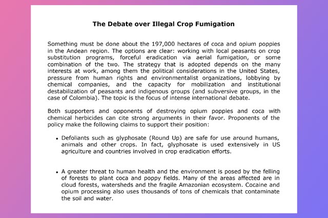 The Debate over Illegal Crop Fumigation